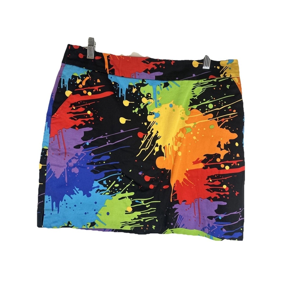 Loudmouth Ladies Paint Splash Skort Mini Skirt Pockets Golf Size 10 Pickleball